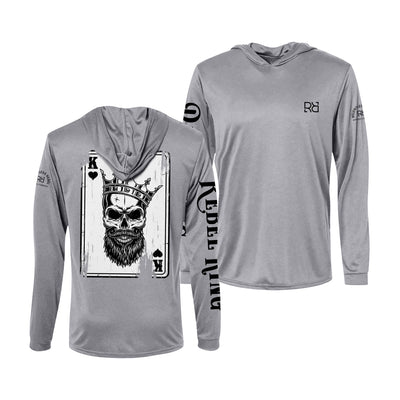 Heather Grey Rebel King Rebel Ace Men's Long Sleeve Dry Fit