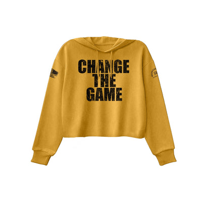 Heather Mustard Change the Game Women's Cropped Hoodie