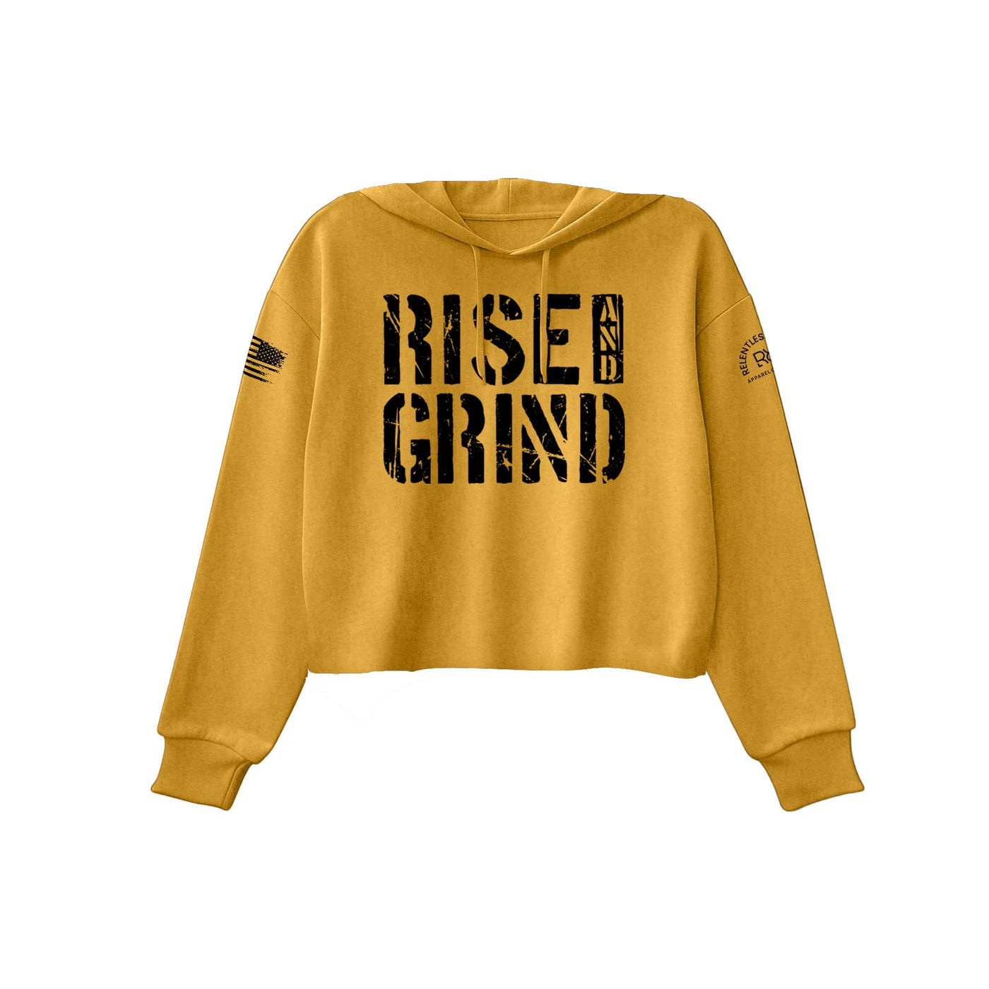 Mustard Rise and Grind Women's Cropped Hoodie