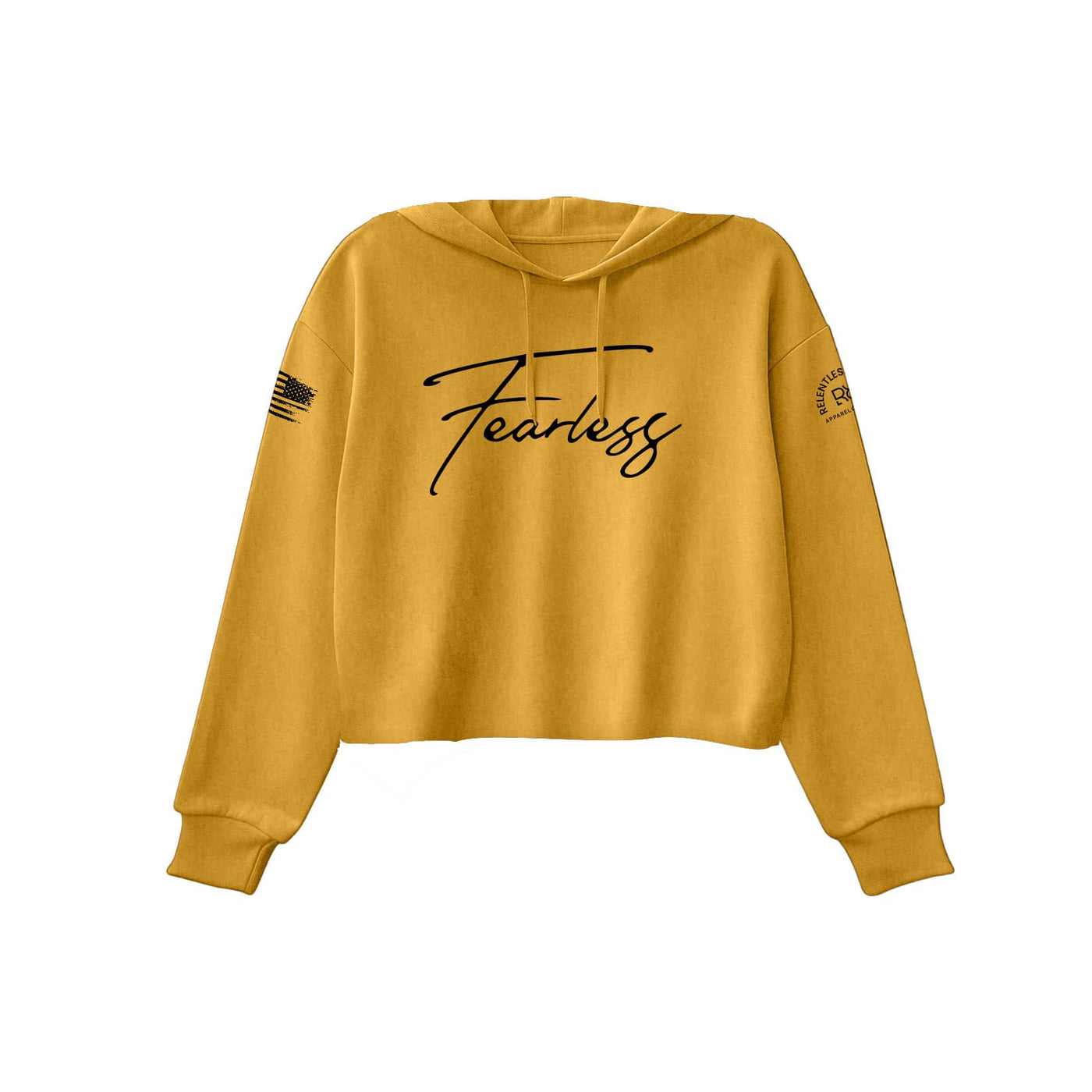 Mustard Fearless Women's Cropped Hoodie