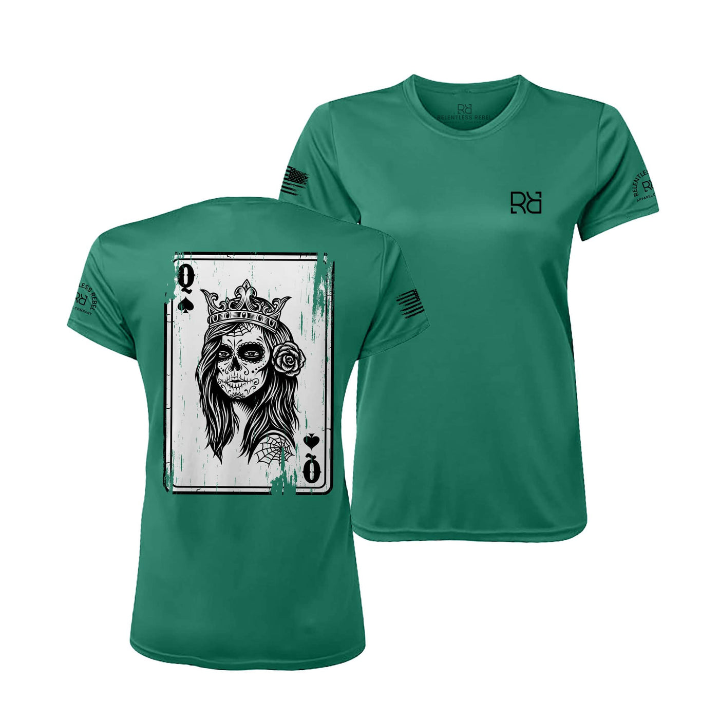 Hunter Green Rebel Queen "Rebel Ace" Women's Dri Fit Tee