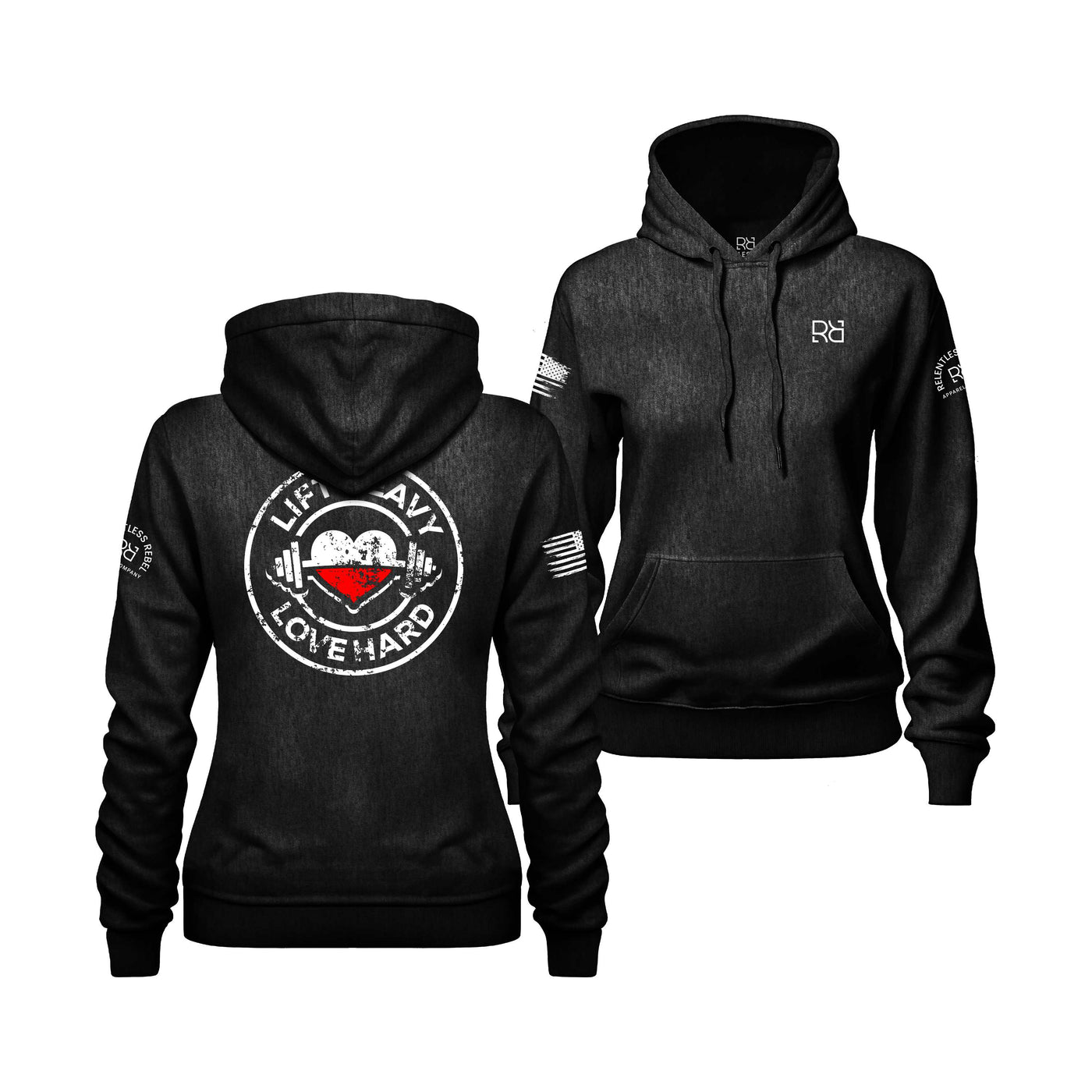 Lift Heavy Love Hard | Just Don't Quit | Black Women's Hoodie Athlete Bundle