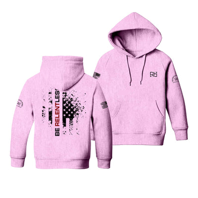 Light Pink Youth Be Relentless Back Design Hoodie