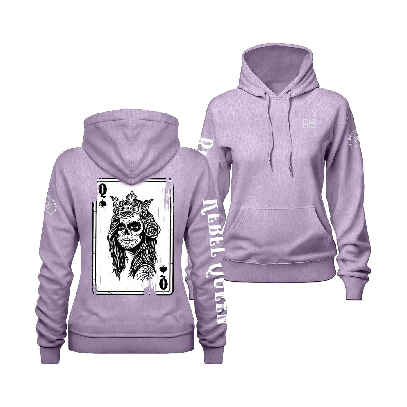 Lilac Women's Rebel Queen - Rebel Ace Sleeve & Back Design Hoodie