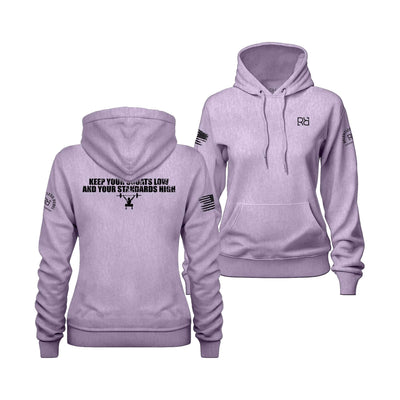 Lilac Women's Keep Your Squats Low and Your Standards High Back Design Hoodie