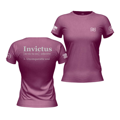 Heather Magenta Women's Invictus Back Design Tee