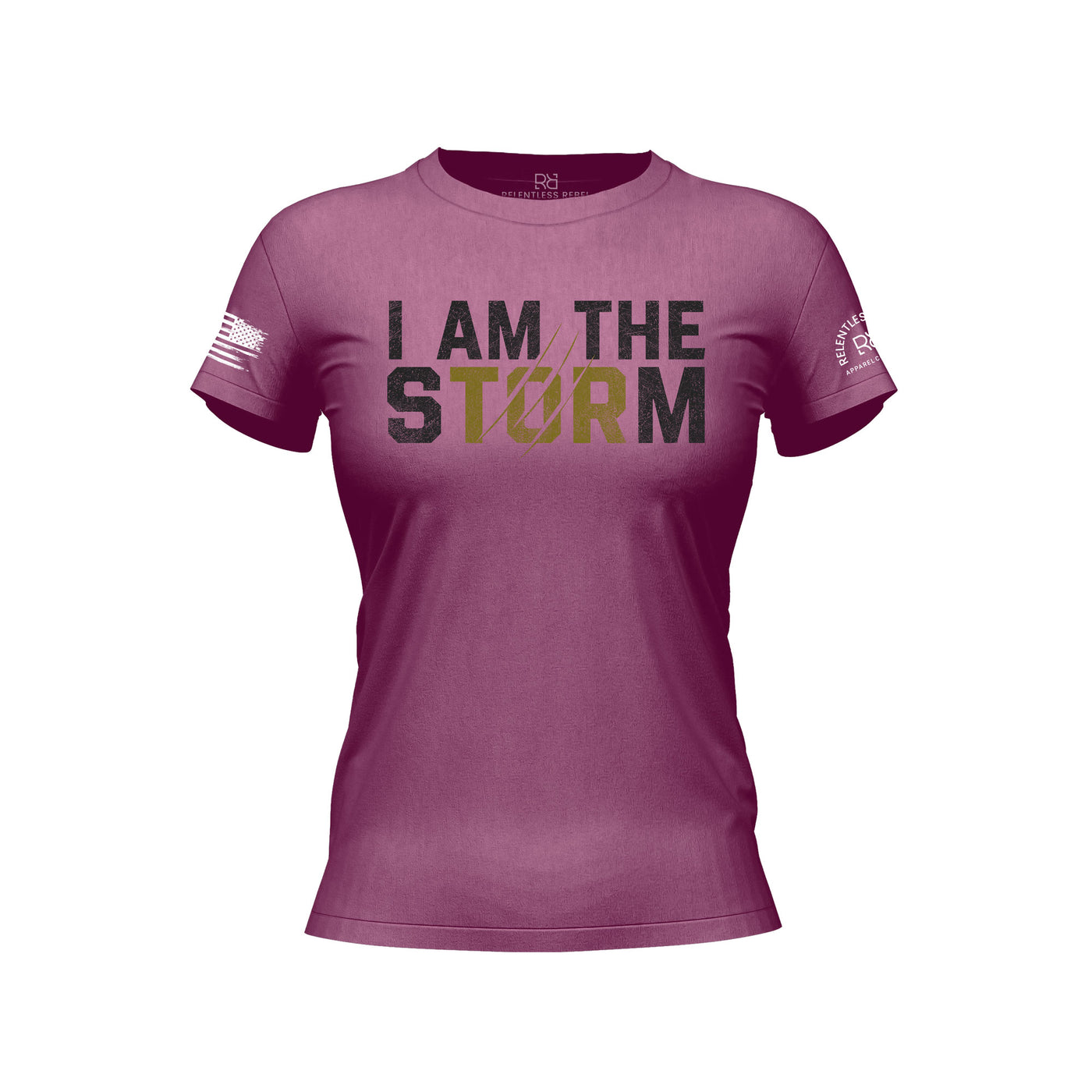 Heather Magenta Women's I Am The Storm Front Design Tee