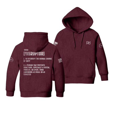 Maroon The Disruptor Back Design Youth Hoodie