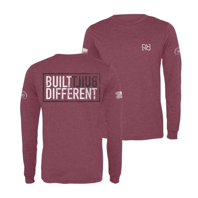 Maroon Built Different Men's Triblend Long Sleeve Shirt