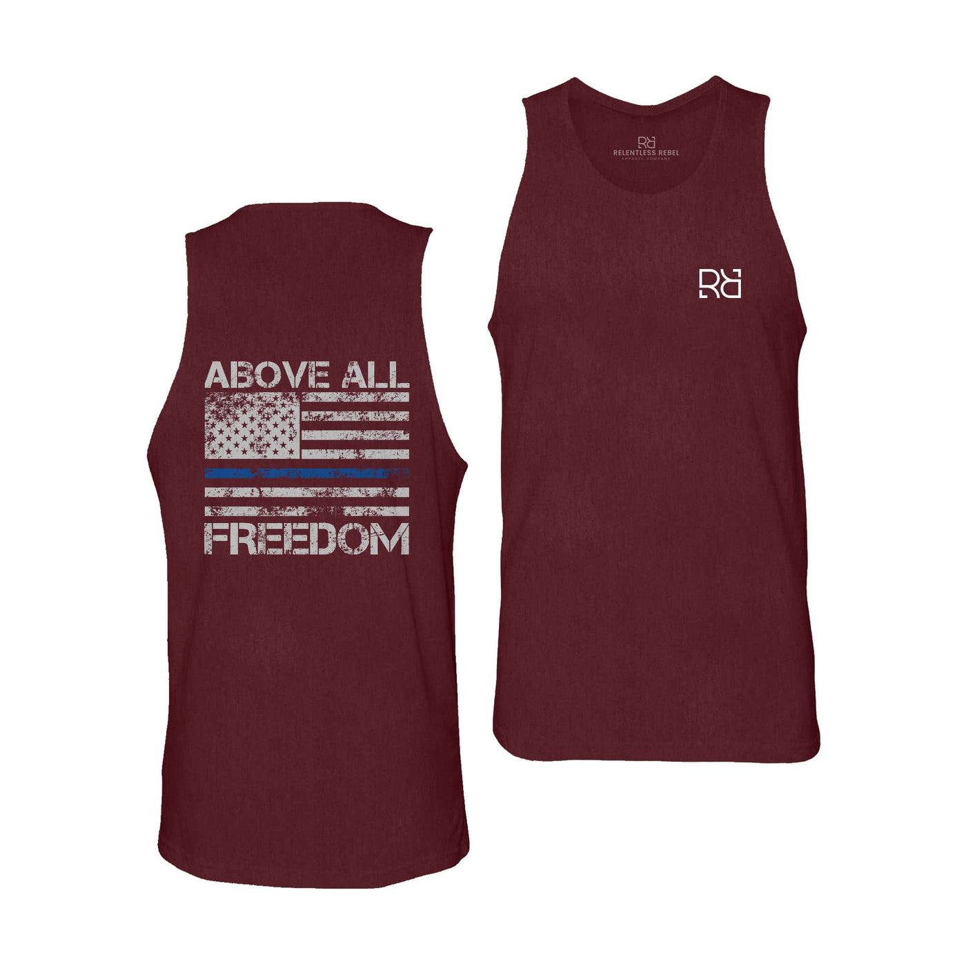 Maroon Above All Freedom Men's Tank