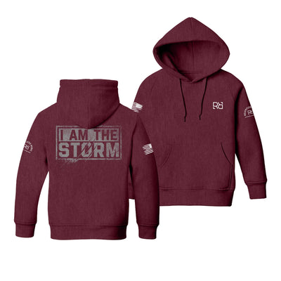 Maroon Youth I Am The Storm Back Design Hoodie