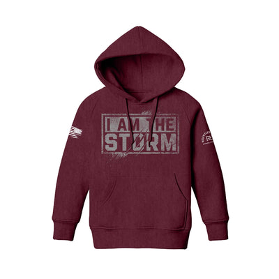 Maroon Youth I Am The Storm Front Design Hoodie