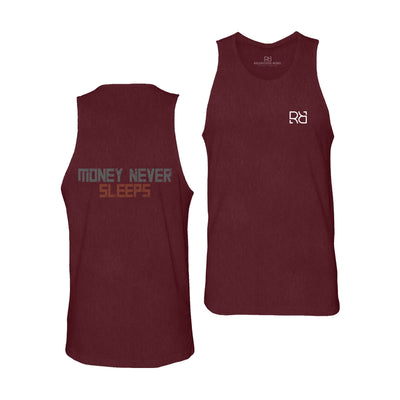 Maroon Money Never Sleeps Men's Tank Top