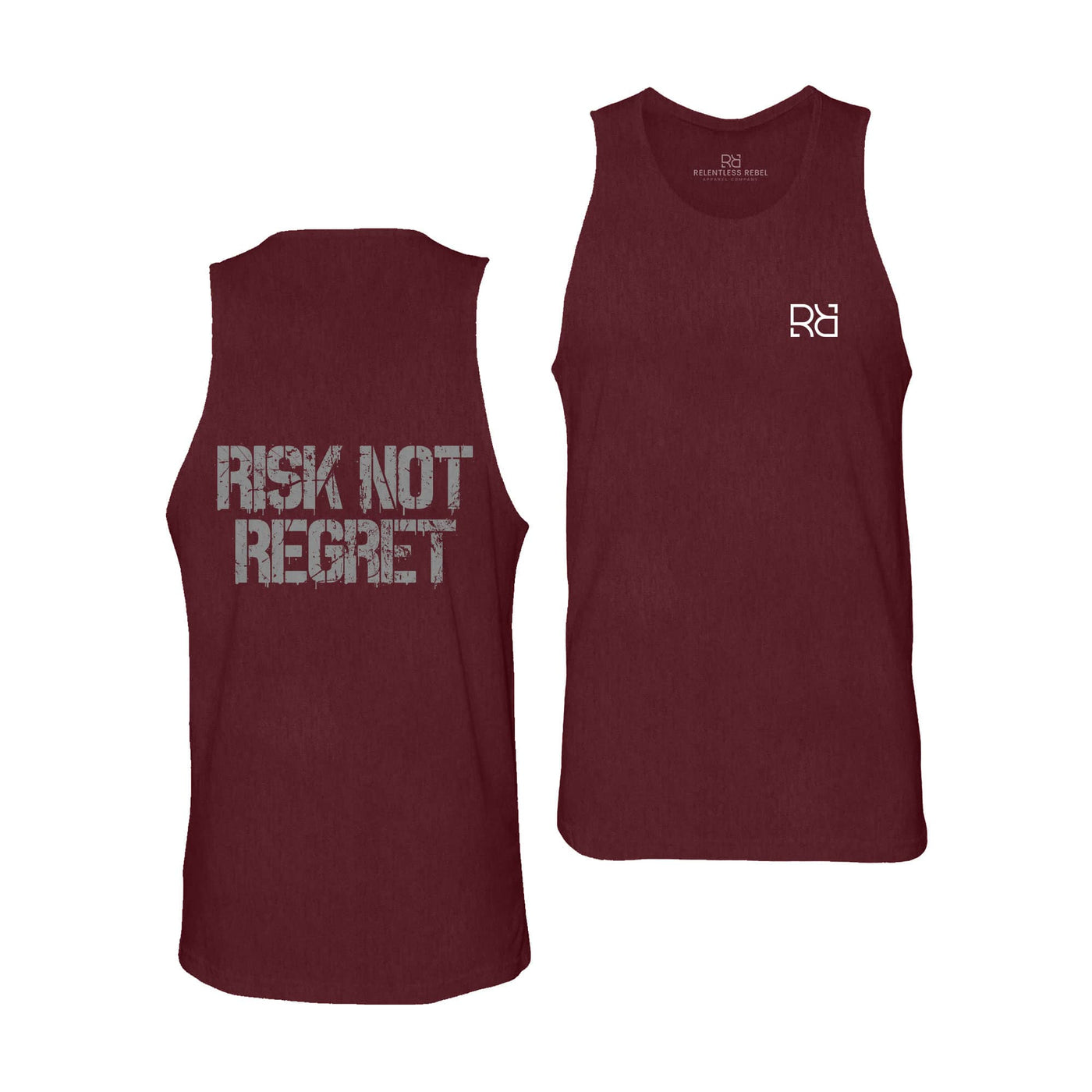 Maroon Risk Not Regret Men's Tank Top