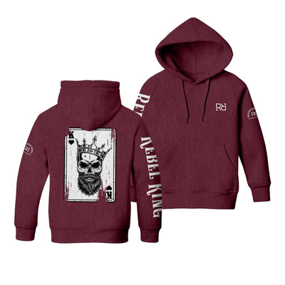 Maroon Youth Rebel King - Ace Sleeve and Back Design Hoodie