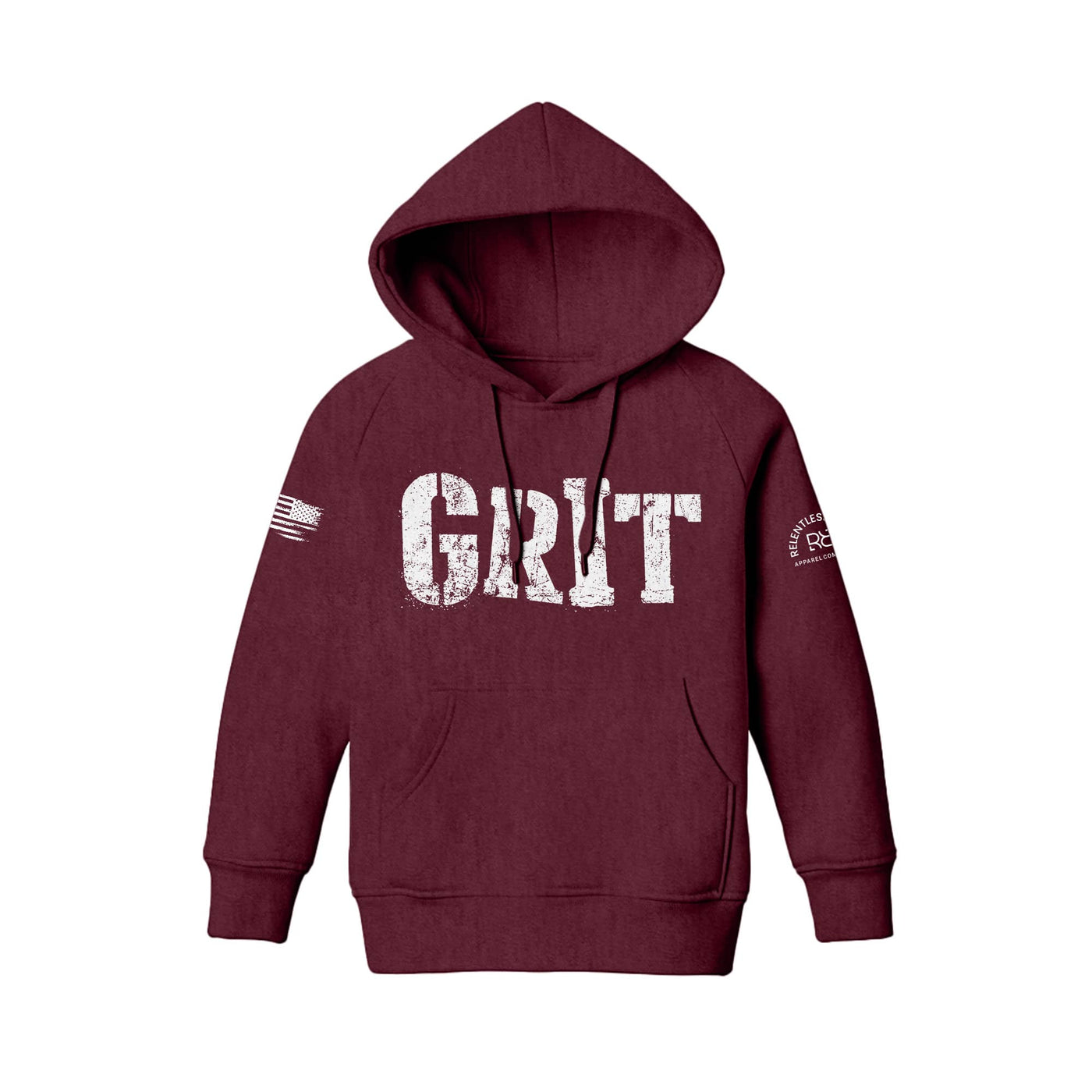 Maroon Youth Grit Front Design Hoodie