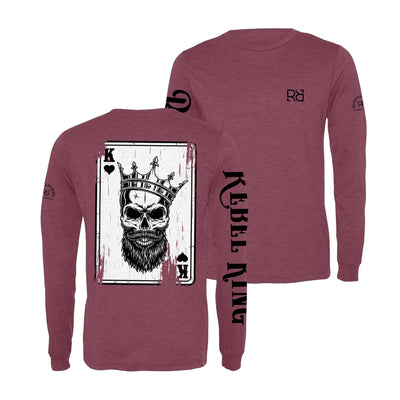 Maroon Rebel King "Rebel Ace" Men's Triblend Long Sleeve Shirt