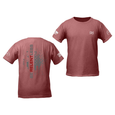 Heather Mauve Youth Be Relentless Back Design Tee