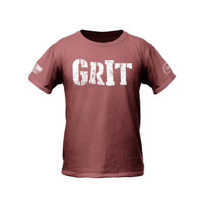 Heather Mauve Youth Grit Front Design Tee