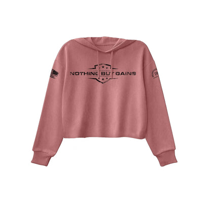 Mauve Women's Nothing but Gains Front Design Cropped Hoodie