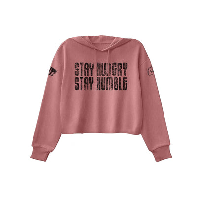 Mauve Stay Hungry Stay Humble Women's Cropped Hoodie