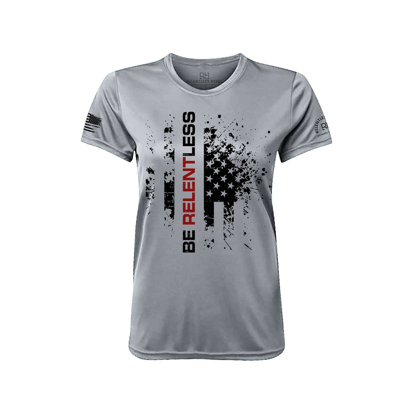 Be Relentless Front Medium Grey Women's Dry Fit Tee