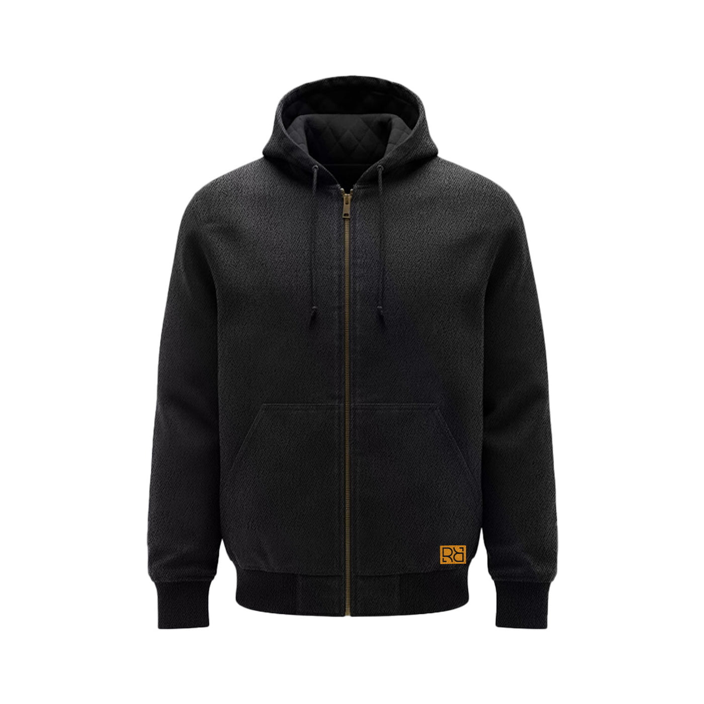 Black field jacket with the RR logo on the pocket