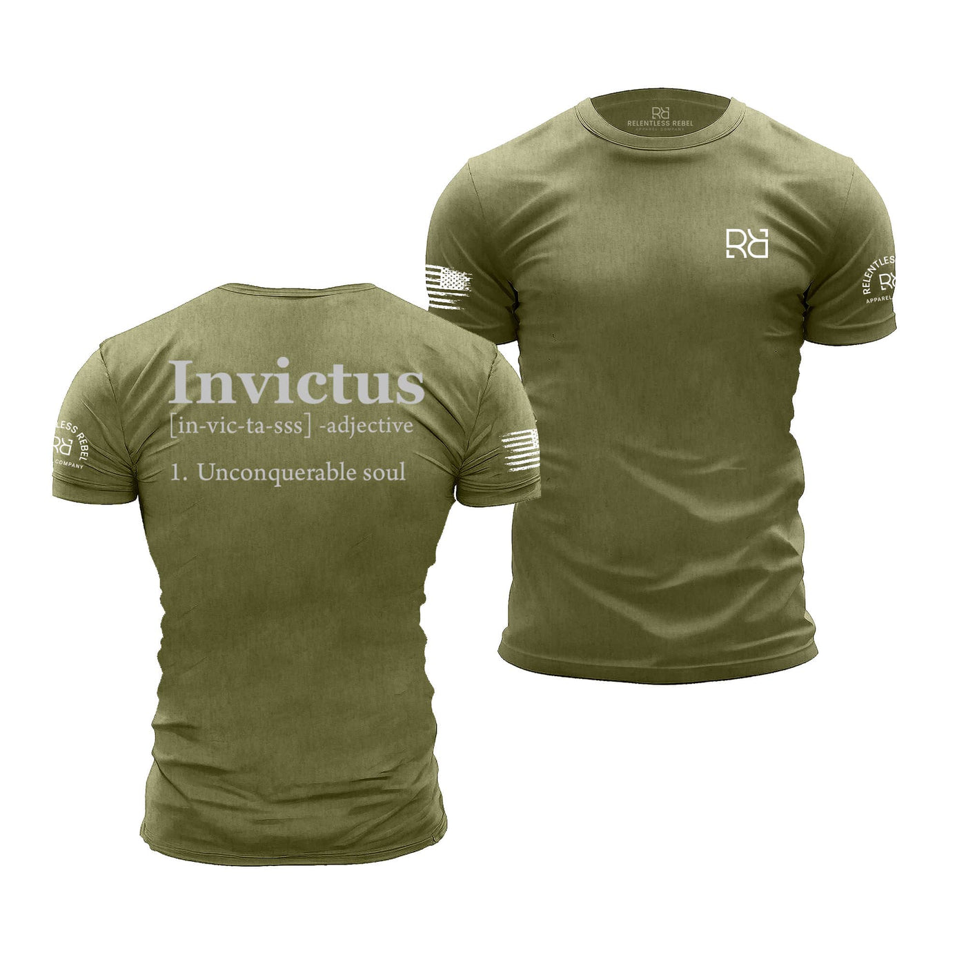 Military Green Invictus Men's Tee