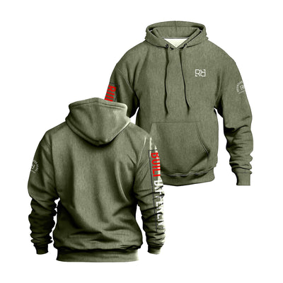 Military Green Built Different Arm Sleeve Design Hoodie