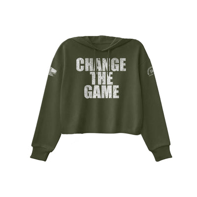 Military Green Change the Game Women's Cropped Hoodie