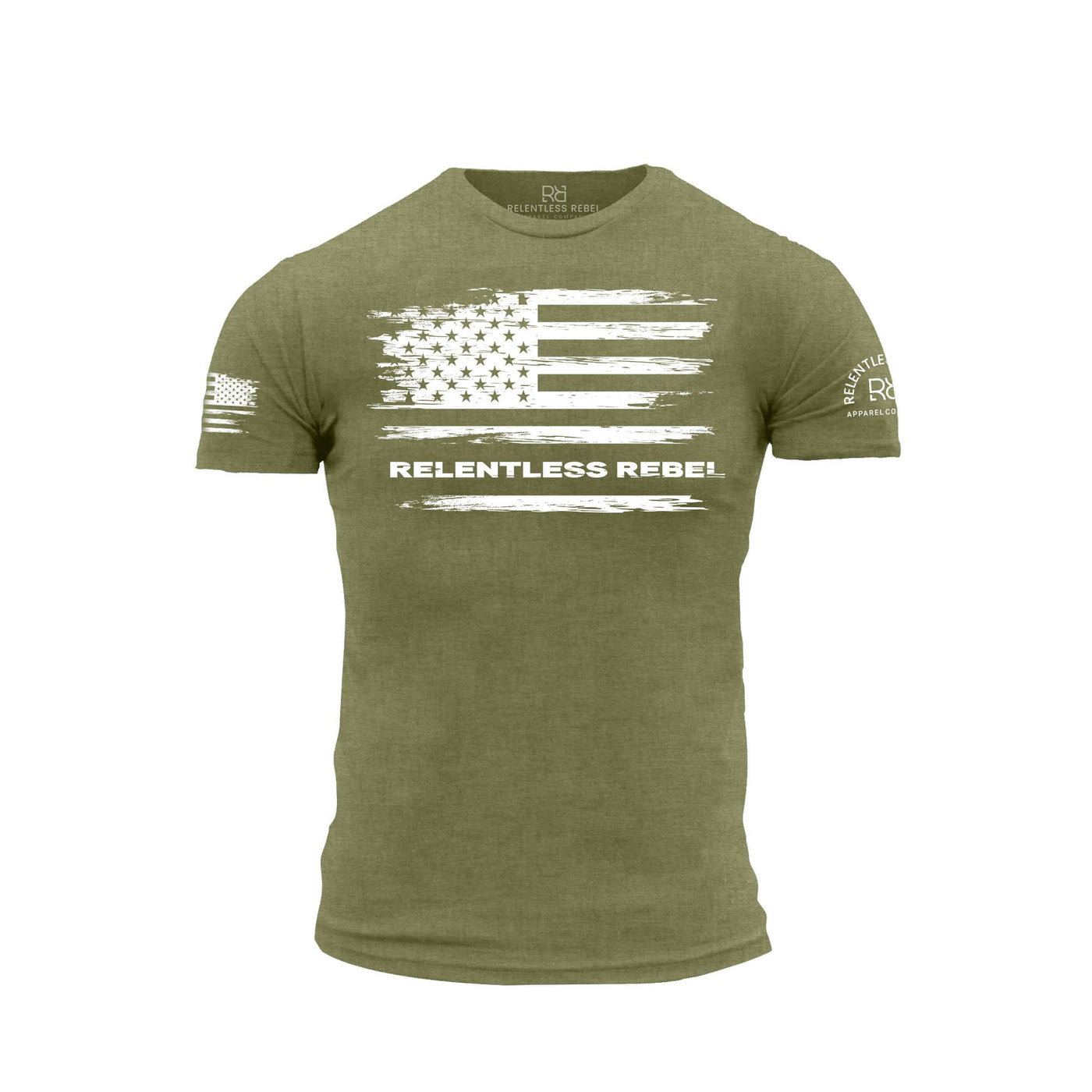 Military Green Relentless Rebel Flag Men's Tee