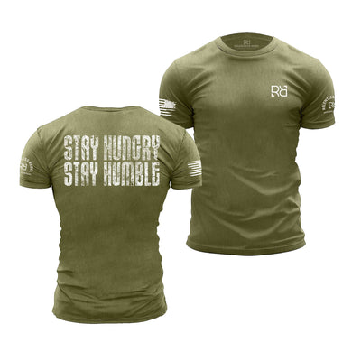 Military Green Stay Hungry Stay Humble | Premium Men's Tee