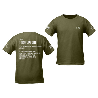 Military Green The Disruptor Back Design Youth Tee