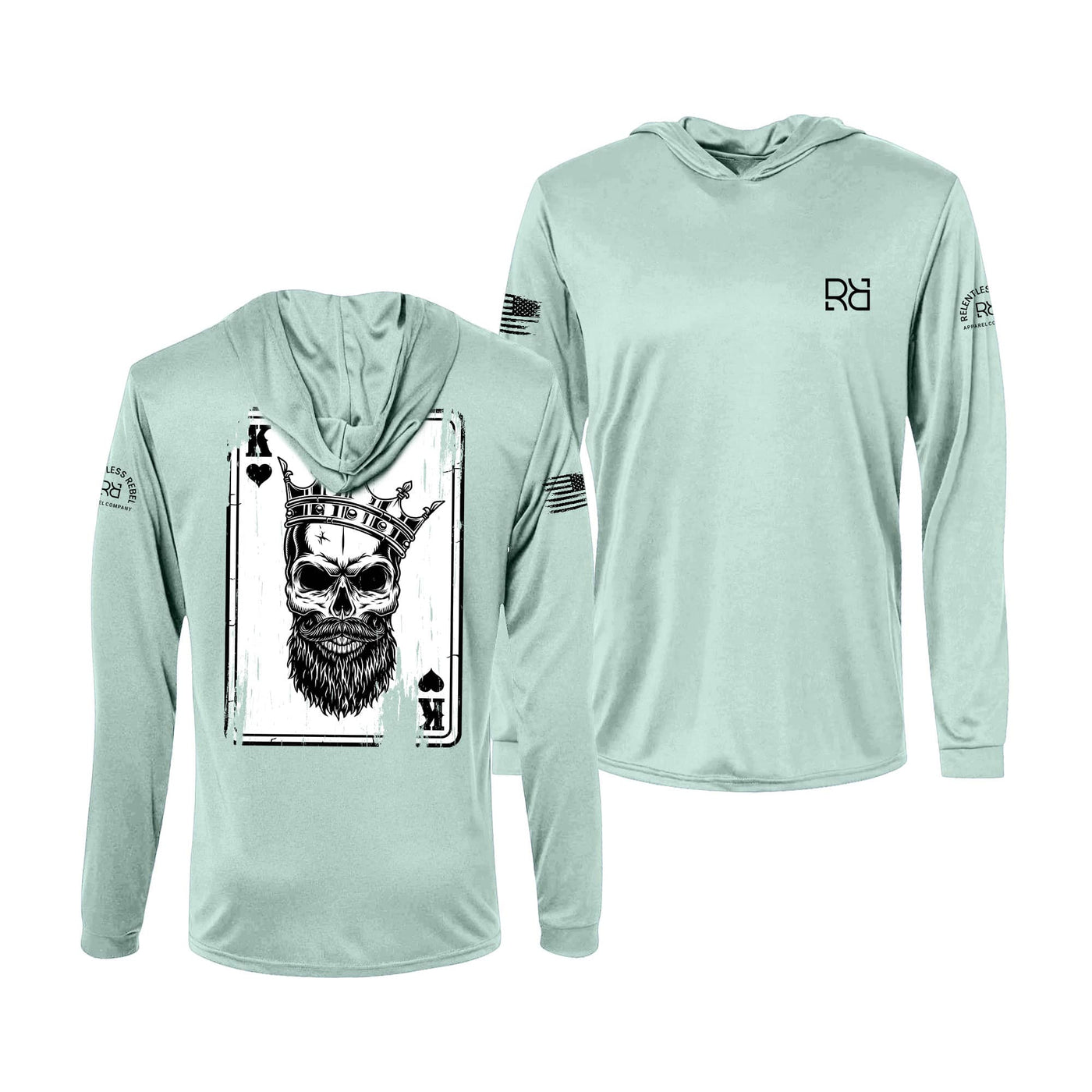 Rebel King | "Rebel Ace" | Men's Dry Fit Hooded Long Sleeve | UPF50