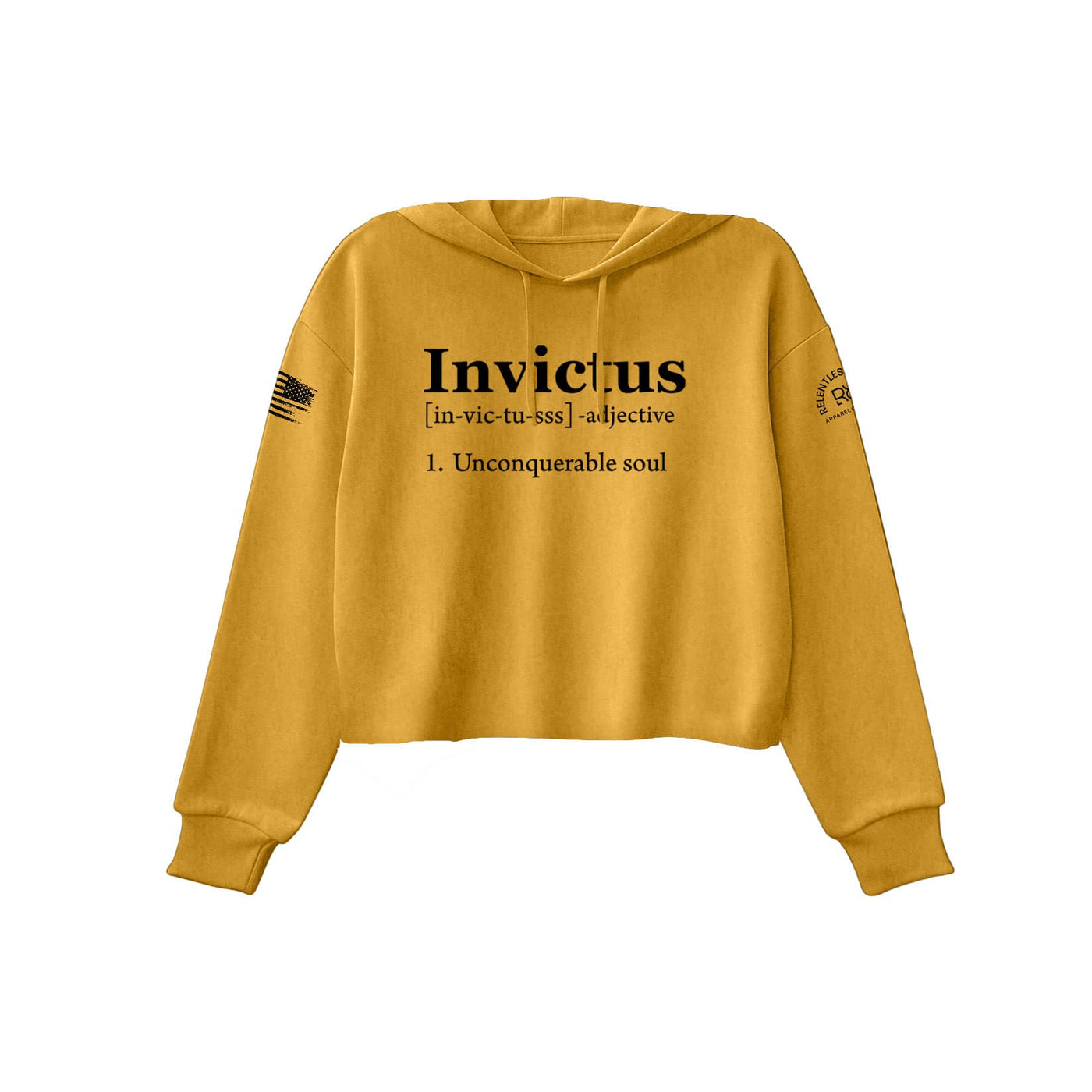 Mustard Invictus Women's Cropped Hoodie