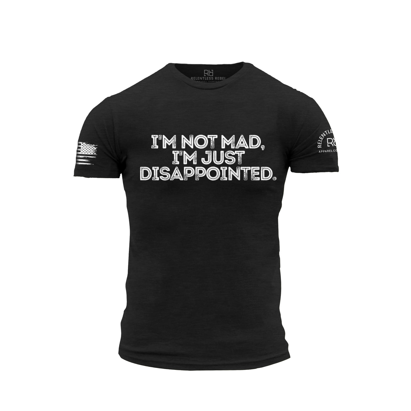 Black Men's I'm Not Mad I'm Just Disappointed Front Design Tee