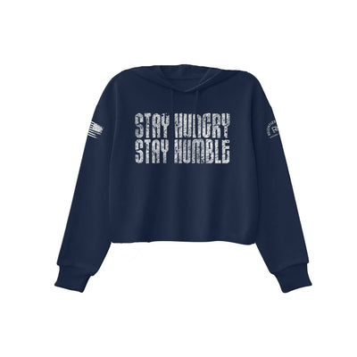 Navy Stay Hungry Stay Humble Women's Cropped Hoodie