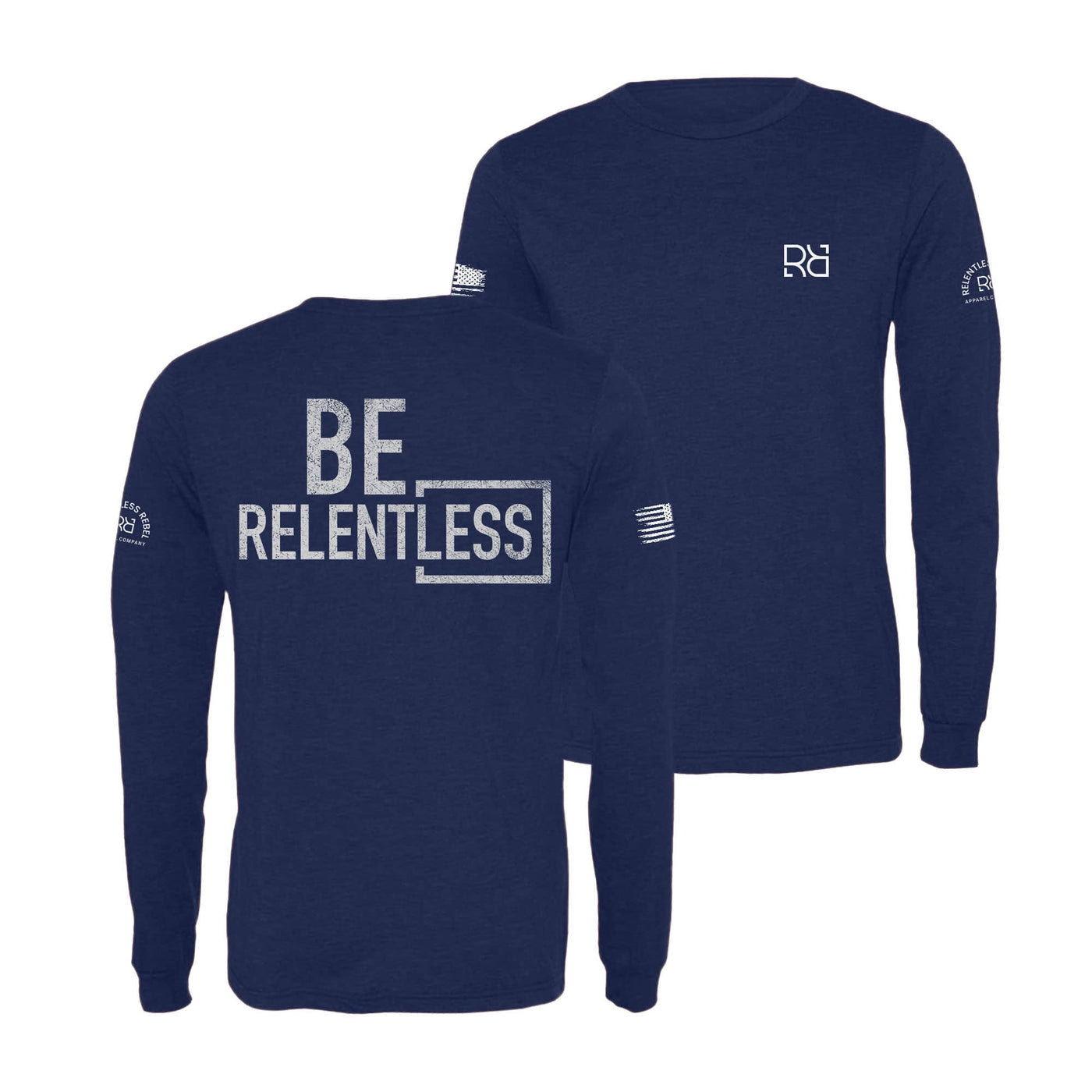 Navy Be Relentless Men's Long Sleeve Shirt