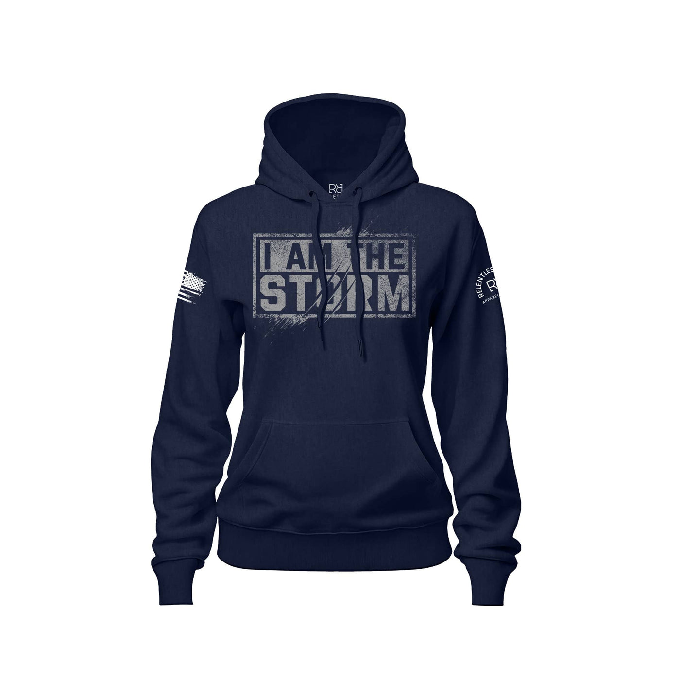 Navy Blue Women's I Am The Storm Front Design Hoodie