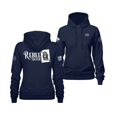 Navy Blue Women's Rebel Queen Back Design Hoodie