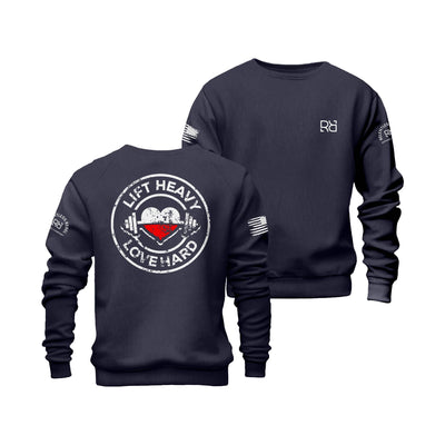 Classic Navy Men's Lift Heavy Love Hard Back Design Sweatshirt