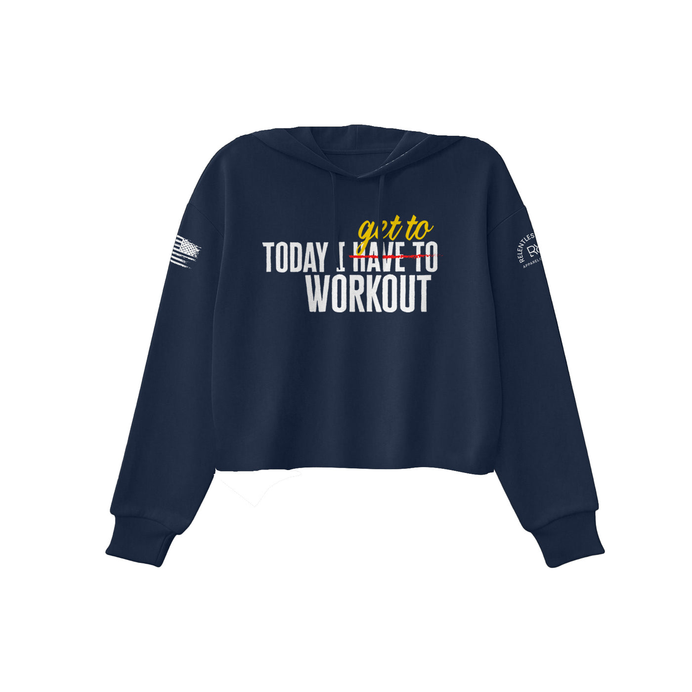 Navy Today I Get to Work Out Women's Cropped Hoodie