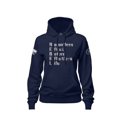 Relentless Effort Before Effortless Life | B&W | Front | Women's Hoodie