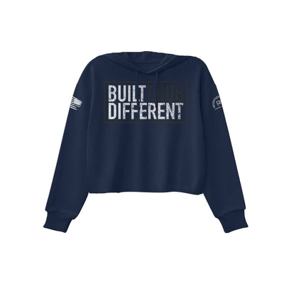 Navy Built Different Women's Cropped Hoodie