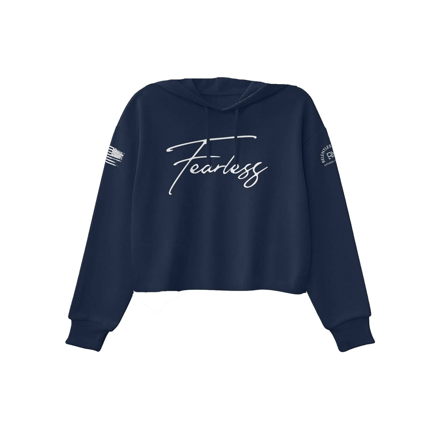 Navy Fearless Women's Cropped Hoodie