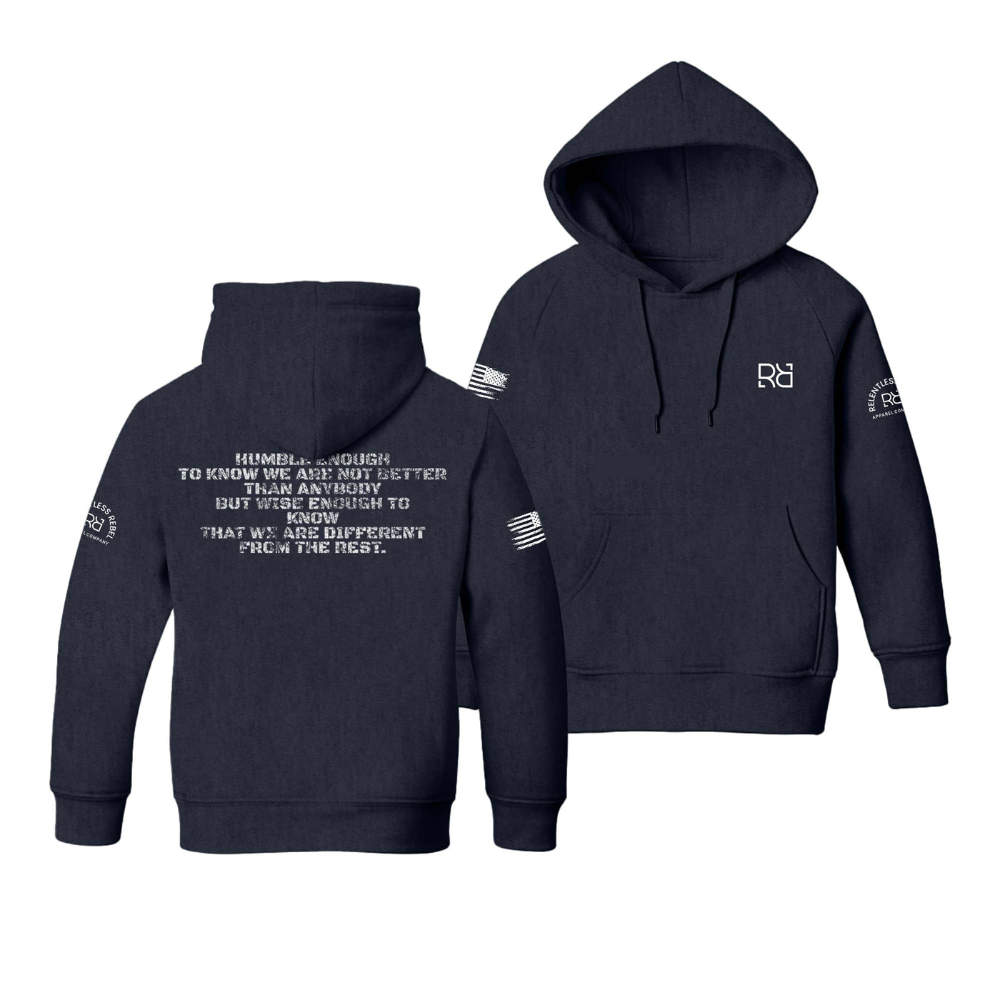Navy Youth Humble Enough Back Design Hoodie