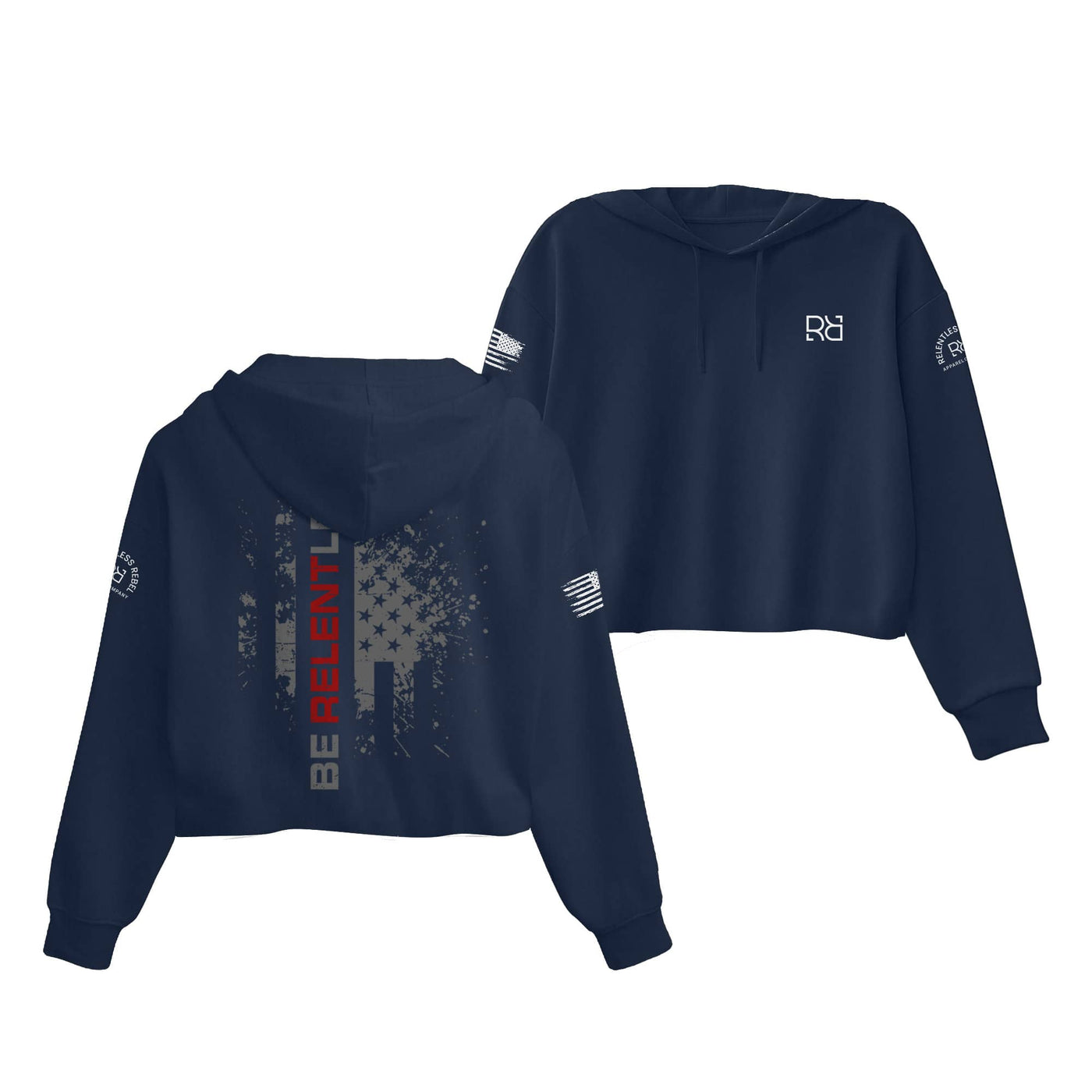 Navy Be Relentless Women's Cropped Hoodie