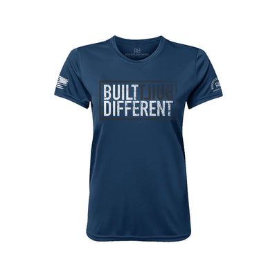 Built Different Front Navy Women's Dry Fit Tee