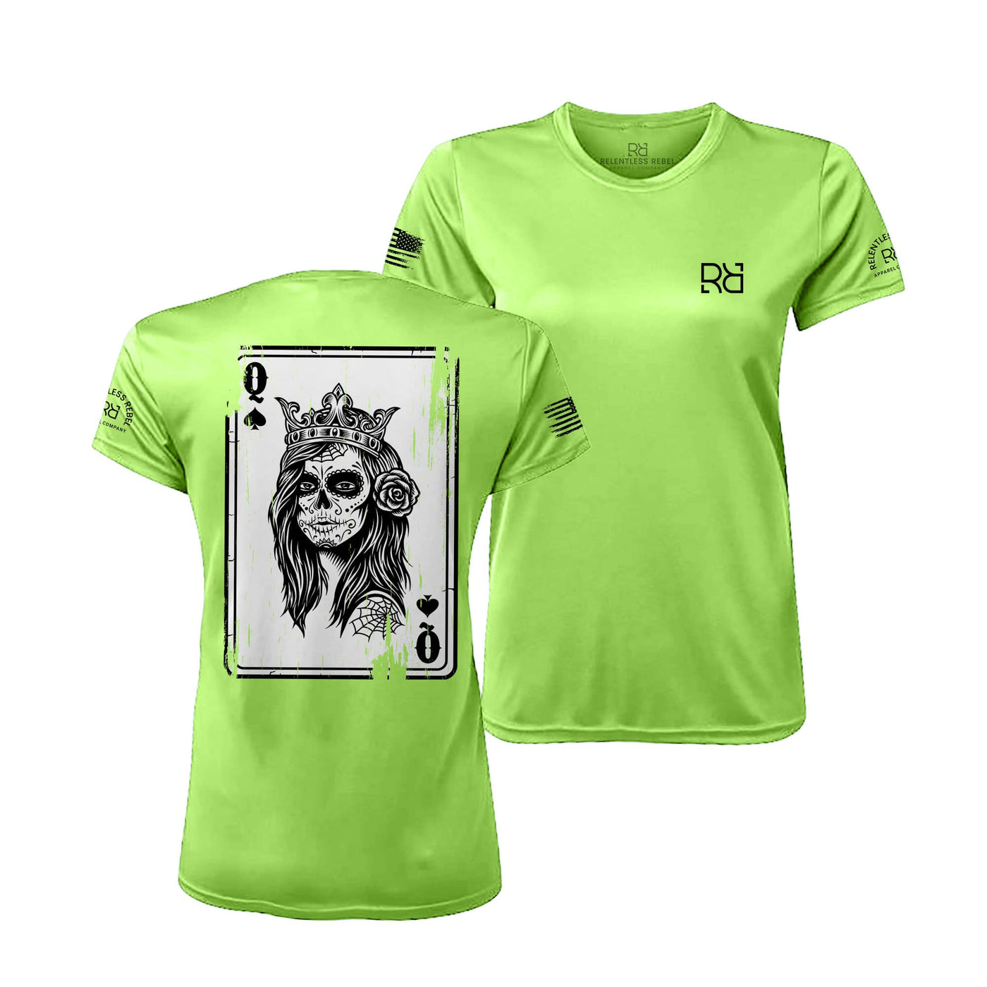 Neon Lime Rebel Queen "Rebel Ace" Women's Dri Fit Tee