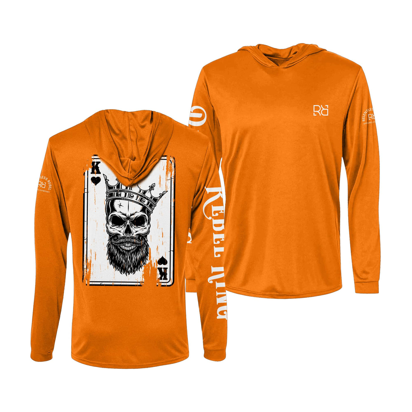 Neon Orange Rebel King Rebel Ace Men's Long Sleeve Dry Fit